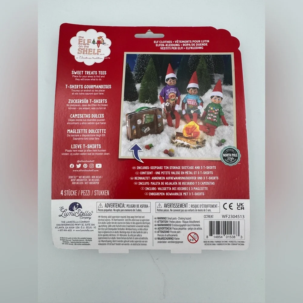 The ELF on the SHELF 3 T-Shirts & Suitcase Keepsake Claus Couture 4pc Brand New!